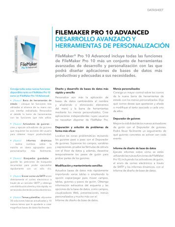 Datasheet FileMaker Pro 10 Advanced
