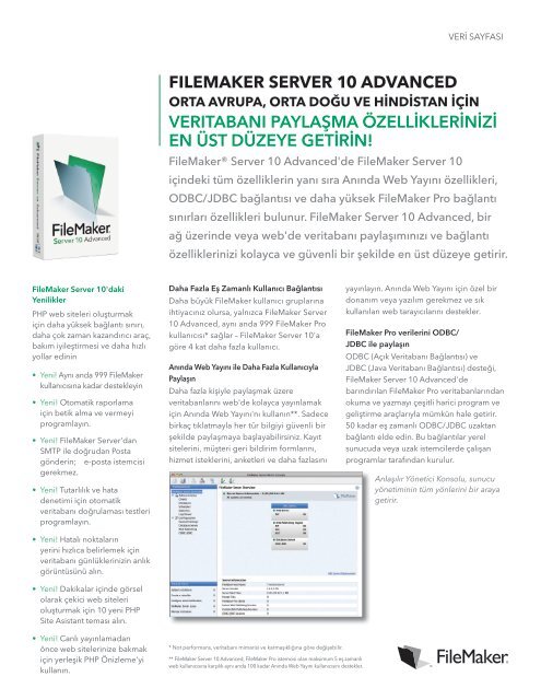 fılemaker server 10 advanced verıtabanı paylaşma ... - FileMaker