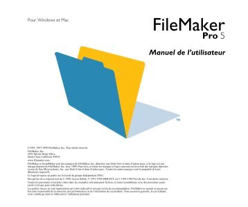 FileMaker Pro 5 Manuel de l'utilisateur