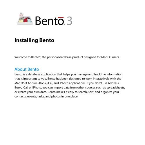Installing Bento 3 - FileMaker