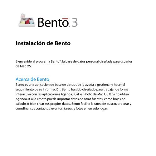 Instalación de Bento - FileMaker