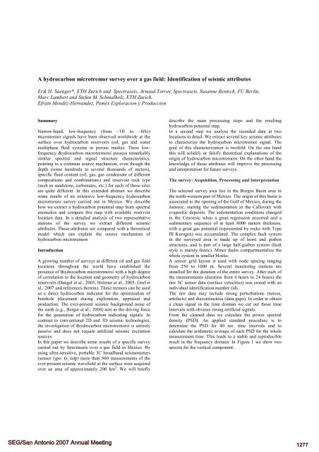 A hydrocarbon microtremor survey over a gas field: Identification of ...