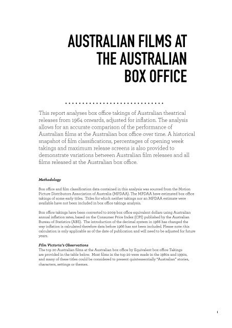 Australian films at the Australian box office (446KB) - Film Victoria