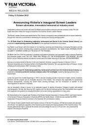 Media Release - Film Victoria