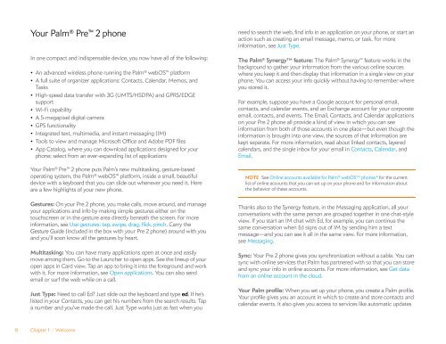 Palm Pre 2 User Guide (World Ready) - DevDB