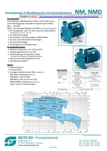 NM, NMD - Seitz-pumpen.de - T-Online