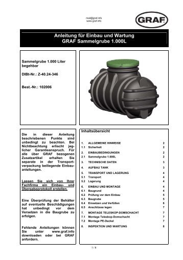 Fäkaliensammelgrube 1000L