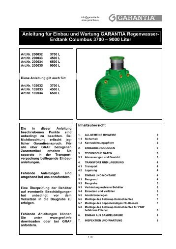 Erdtank Columbus 3700 – 9000 Liter