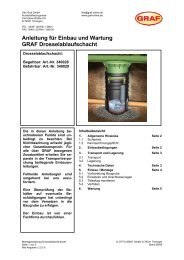Anleitung für Einbau und Wartung GRAF Drosselablaufschacht