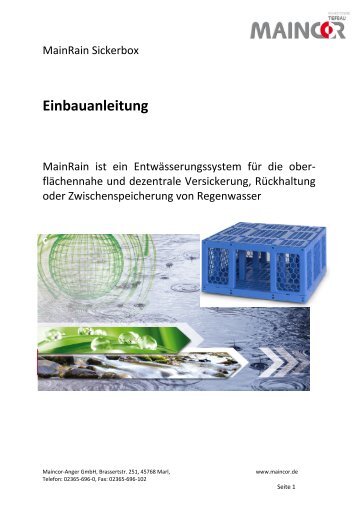 Einbauanleitung Mainrain Sickerbox