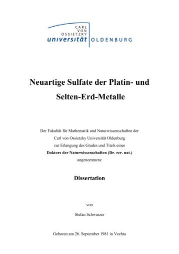 Neuartige Sulfate der Platin- und Selten-Erd-Metalle