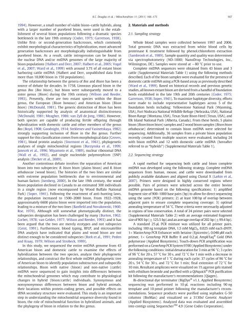 Complete mitochondrial DNA sequence analysis of Bison bison and ...