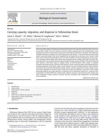 Carrying capacity, migration, and dispersal in ... - ResearchGate