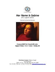 Her Name is Sabine Press Kit - Film Movement