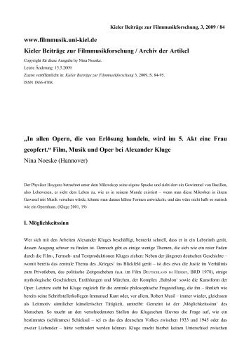 "In allen Opern, die von Erlösung handeln, wird im 5. Akt eine Frau ...