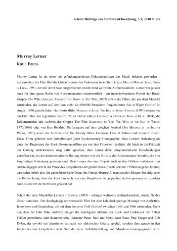 Murray Lerner Katja Bruns - Kieler Gesellschaft für ...