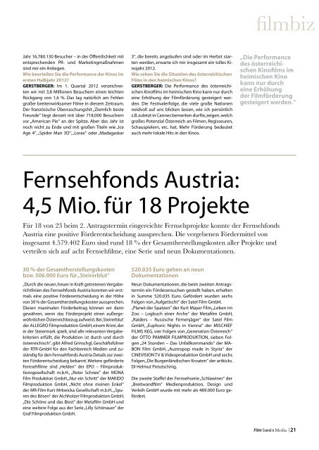 MediaDas Magazin für die österreichische Entertainment ...