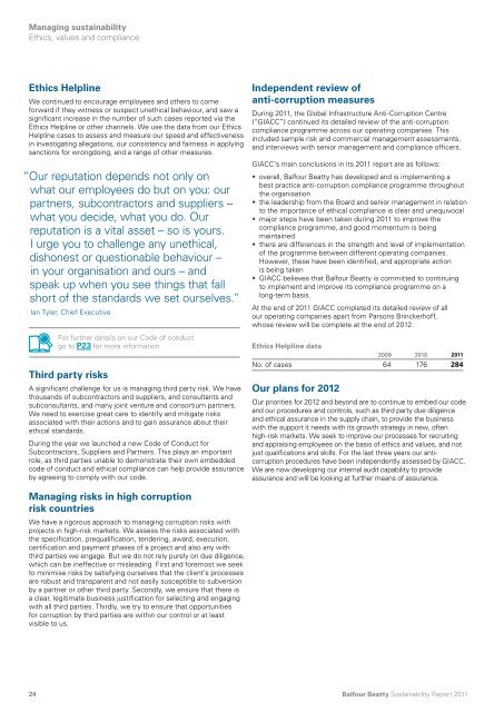 Sustainability Report 2011 - Balfour Beatty Rail