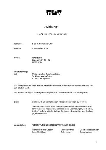 "Wirkung" (PDF) - Filmstiftung Nordrhein-Westfalen