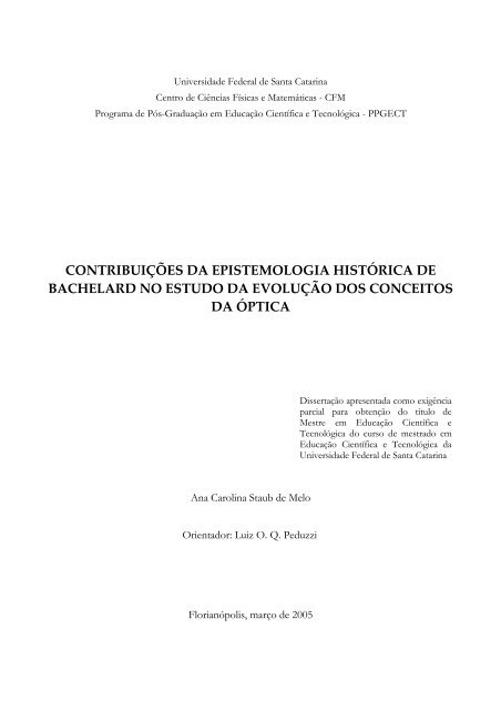 contribuições da epistemologia histórica de bachelard no estudo da ...