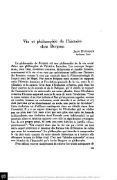 Vie et philosophie de l'histoire chez Bergson