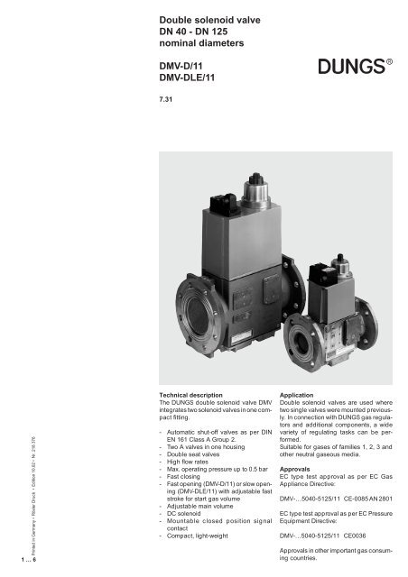 Double solenoid valve DN 40 - DN 125 nominal diameters ... - Filter