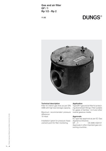 DB-GF/1 Rp -GB- - Filter