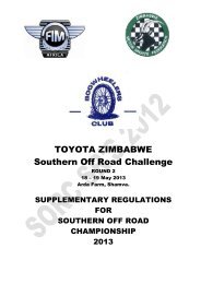 TOYOTA ZIMBABWE Southern Off Road Challenge - fim africa