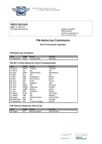 FIM Motocross Commission - fim africa