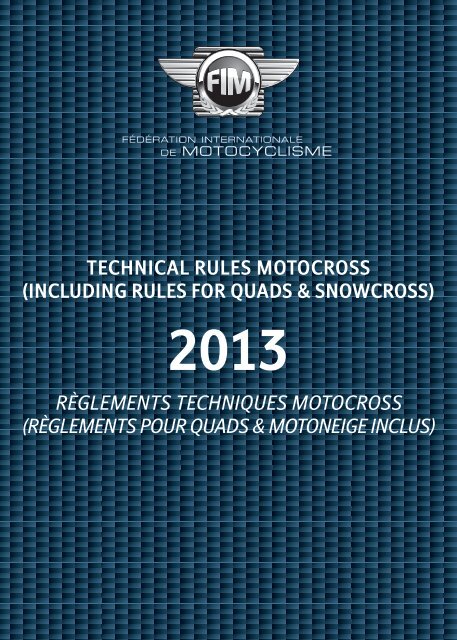 TECHNICAL RULES MOTOCROSS (INCLUDING RULES FOR ... - FIM