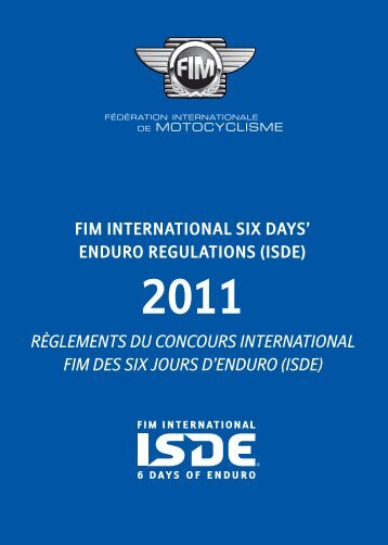 règlements du concours international fim des six jours d'enduro (isde