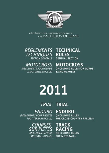 TECHNICAL RULES MOTOCROSS RÈGLEMENTS ... - FIM