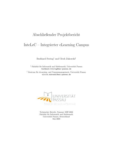 Integrierter eLearning Campus - Fakultät für Informatik und ...