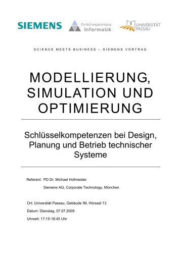 modellierung, simulation und optimierung - Fakultät für Informatik ...