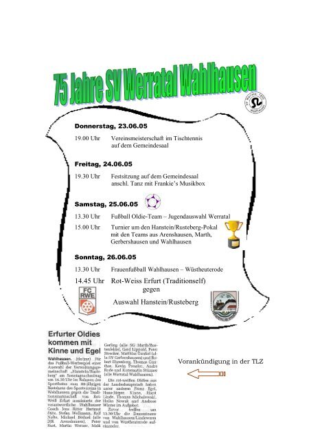 Sonntag, 03.07.04 Fußballturnier - Wahlhausen