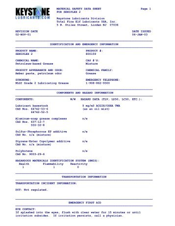 Keystone_Zeniplex_2_.. - TOTAL Lubricants USA Southwest, LLC