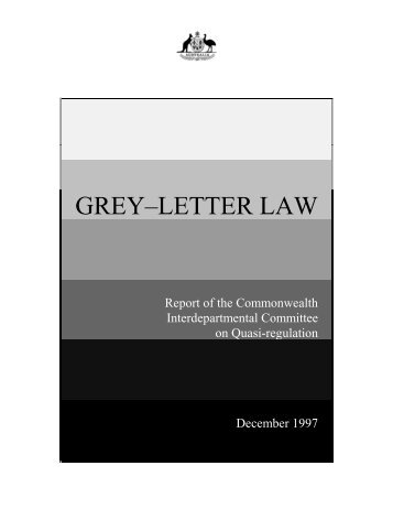 GREY?LETTER LAW - Department of Finance and Deregulation