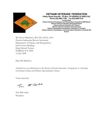 Submission - Vietnam Veterans' Federation - Department of Finance ...