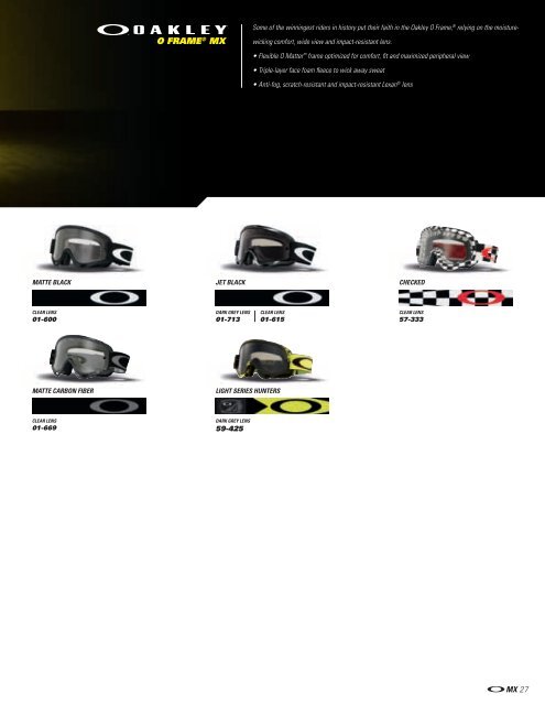 Oakley MX Google Catalog