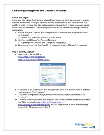 Combining MileagePlus and OnePass Accounts - Finance