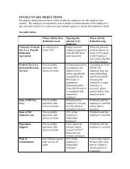 Involuntary Deductions Chart - Finance