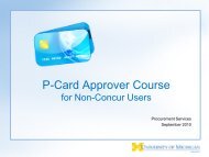 Approving the P-Card Statement - Finance - University of Michigan