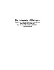 2010 A-133 Report - Finance - University of Michigan