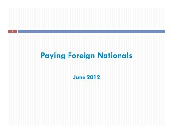 Paying Foreign Nationals - Finance - University of Michigan