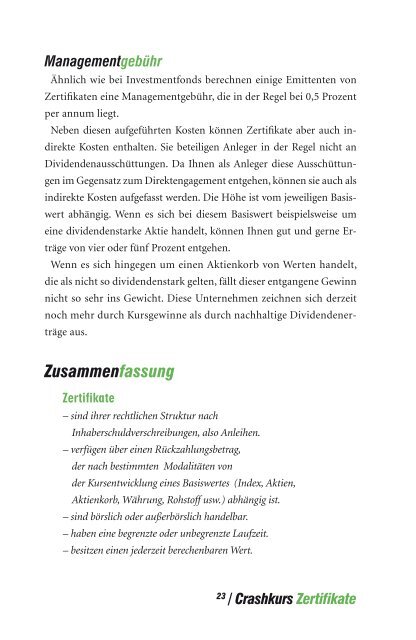 Crashkurs Zertifikate - boersenbuchverlag.de