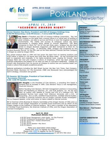 April 2010 Newsletter - Financial Executives International