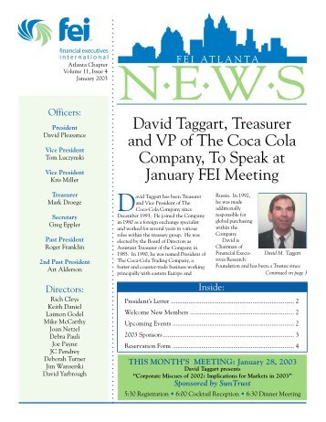 David Taggart, Treasurer - Financial Executives International