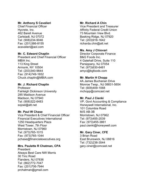 2010-2011 Membership Directory - Financial Executives International