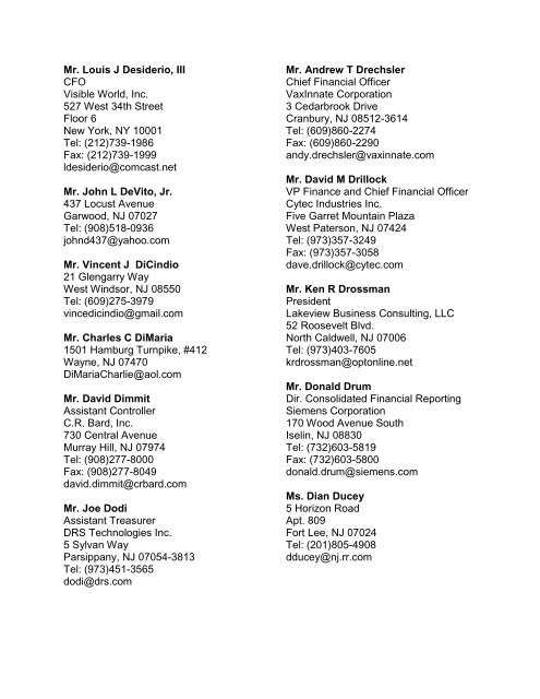 2010-2011 Membership Directory - Financial Executives International