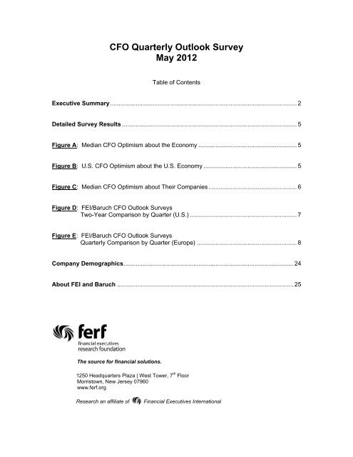 CFO Quarterly Outlook Survey - Financial Executives International